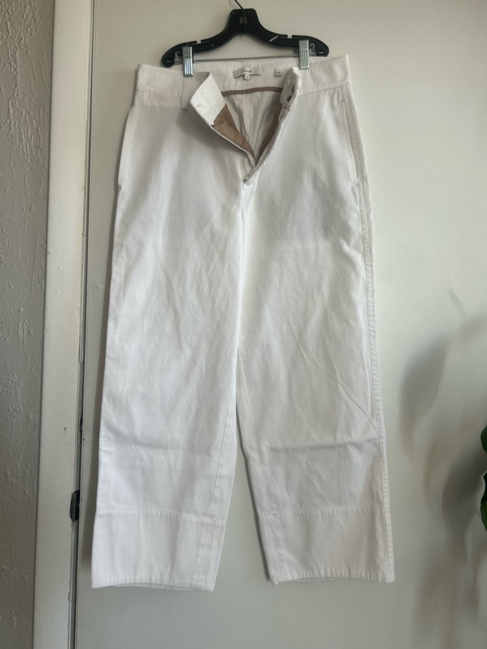 Vince Cream Wide-Leg High-Rise Jeans